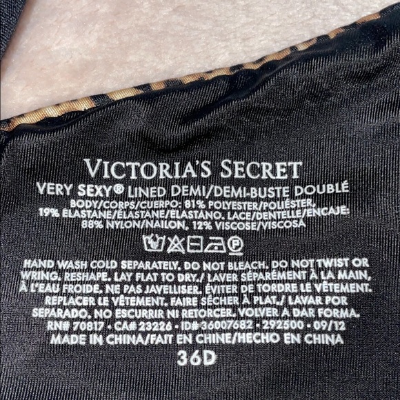 VS animal print lace very sexy lined Demi bra 36D - Picture 7 of 10